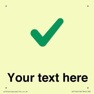 Custom plain background, green tick sign